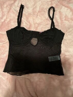 Edikted Mesh Bra Frilly Top size XL NWT